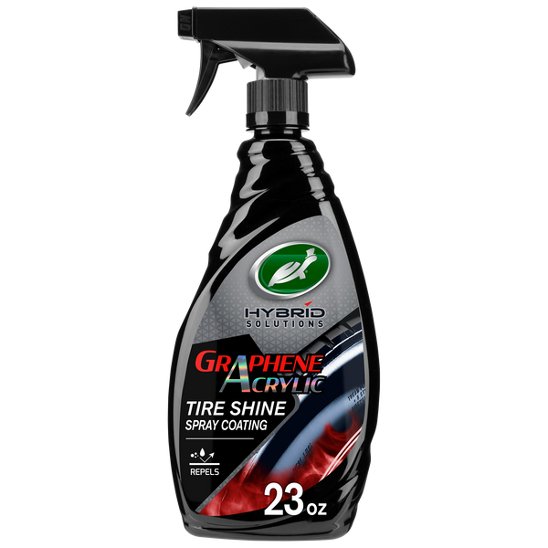 Turtle Wax Hybrid Solutions Graphene Acrylic Tire Shine 23oz. Spray coating, repels water. Car detailing and care.